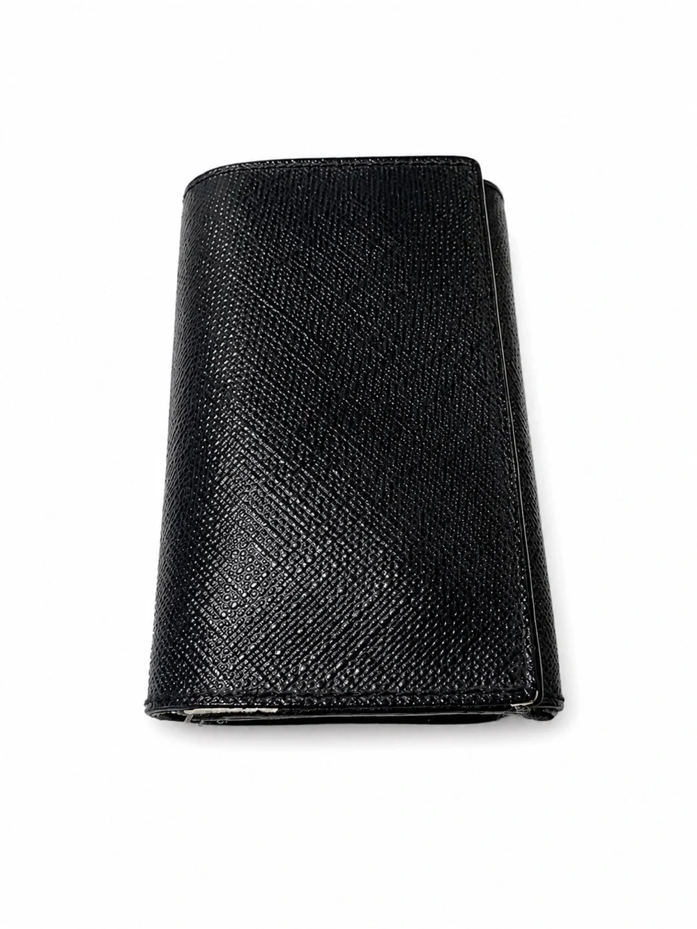 Authentic Burberry Nova Check 6 Hook Key Case Black Leather Key Holder Wallet